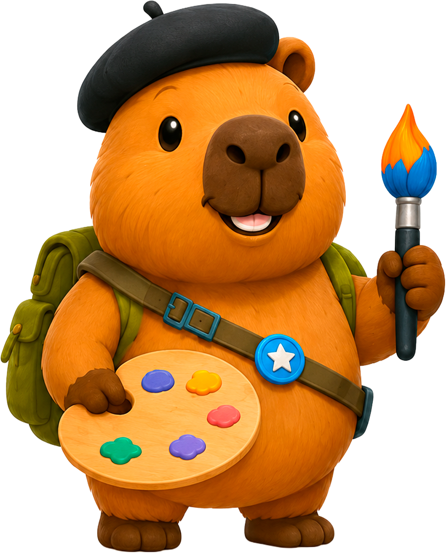 Capi designer com pincel